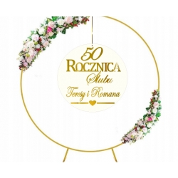 Baner na  Rocznicę Ślubu Tablica Ścianka Koło różowe złote lustro